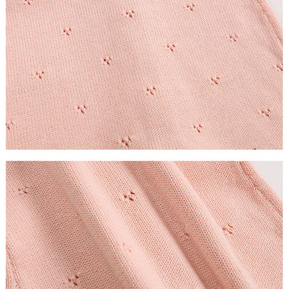 Baby Girl Knit Romper – Soft, Cozy & Easy to Dress - Pink