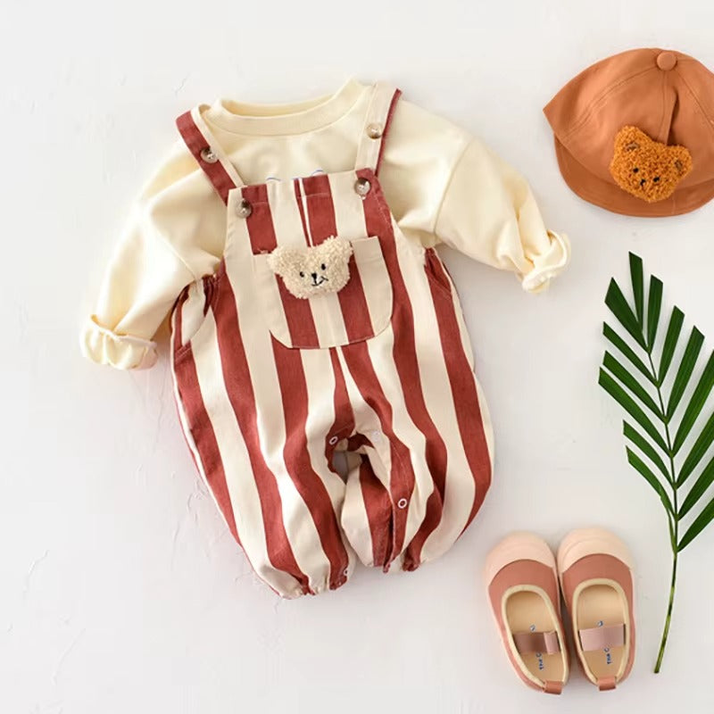 Striped Bear Romper