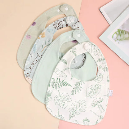4-Pack Organic Cotton Baby Bandana Bib Set – Soft Absorbent Drool & Feeding Bibs