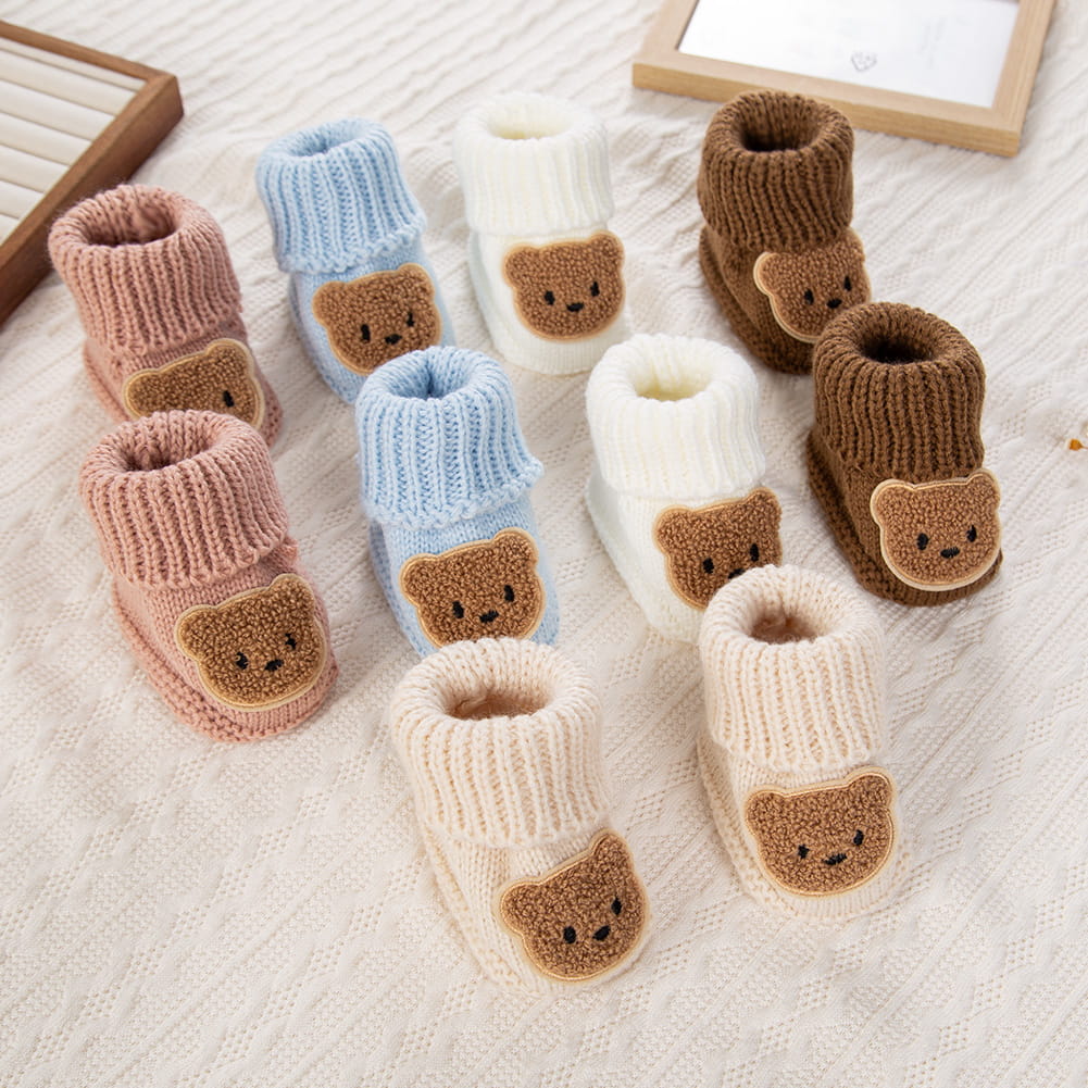 Baby Bear Booties Knit Socks