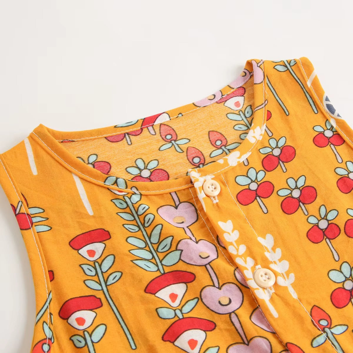 Baby Girl Floral Summer Sleeveless Jumpsuit