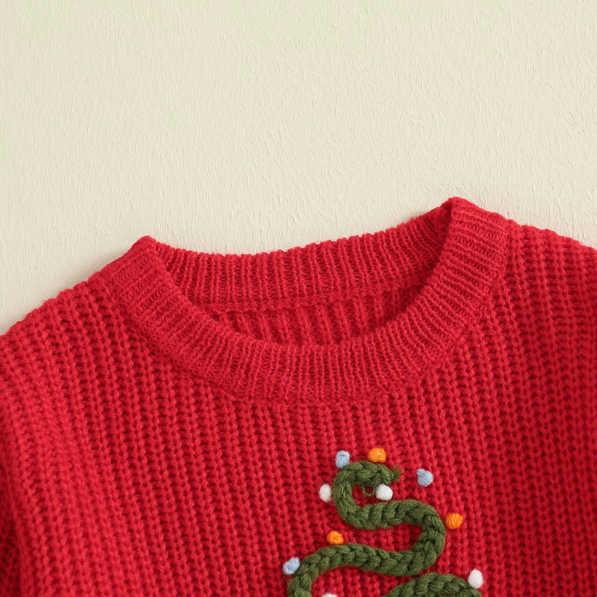 Baby Christmas Tree Embroidered Pullover Sweater