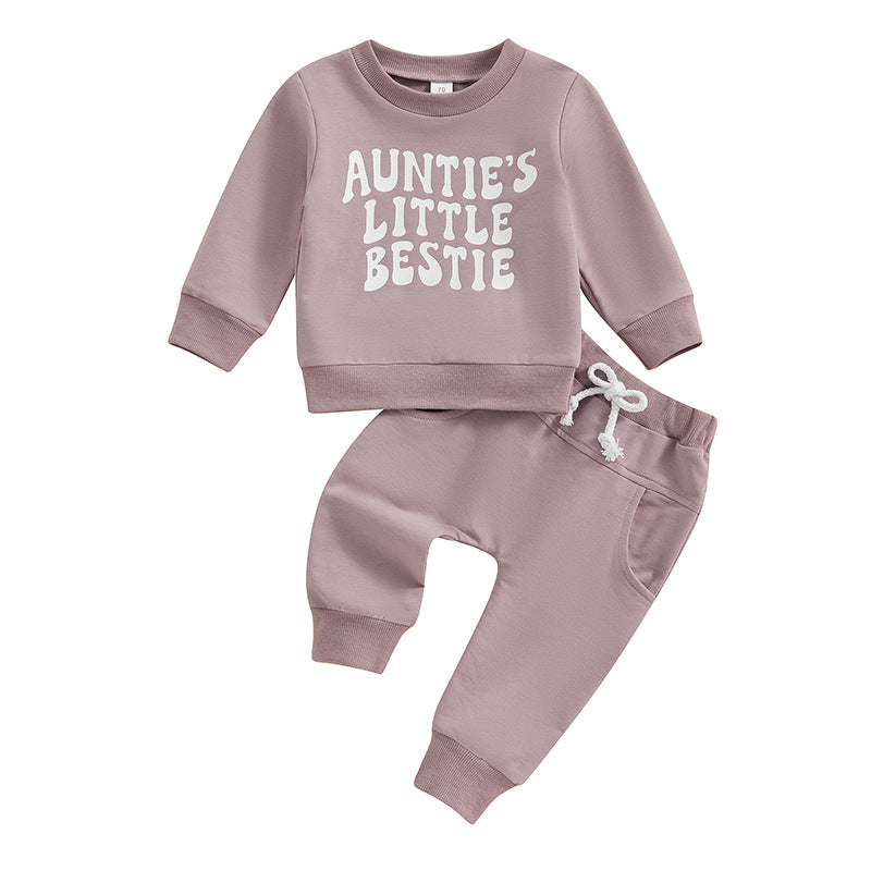 “Auntie’s Little Bestie” Two-Piece Shirt & Pants Set