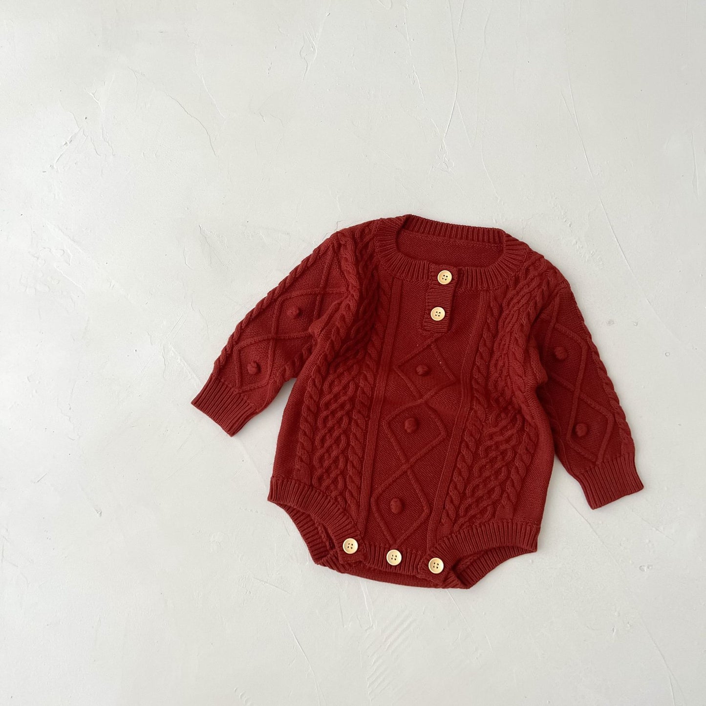 Twist Texture Long-Sleeve Romper