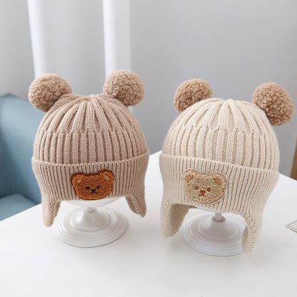 Baby Bear Ear Knit Beanie Hat