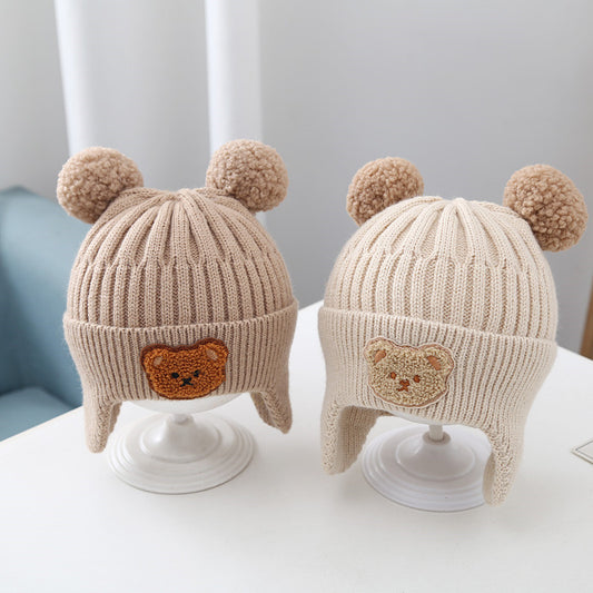 Baby Bear Ear Knit Beanie Hat
