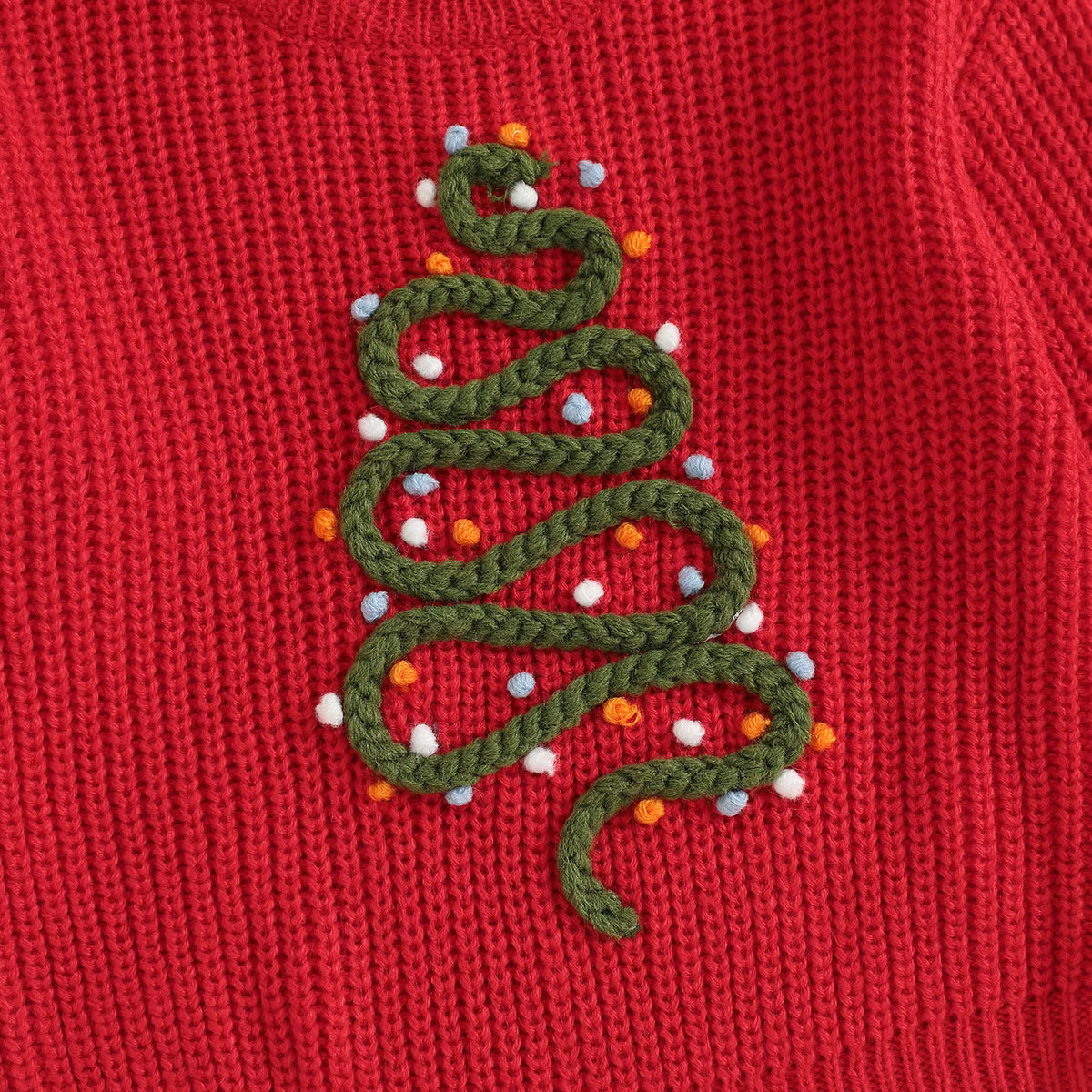 Baby Christmas Tree Embroidered Pullover Sweater
