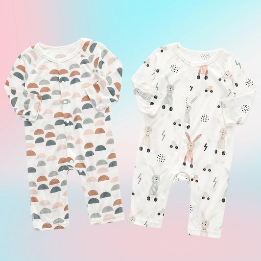 Bamboo Fiber Baby Jumpsuit – Nordic & Rabbit Prints