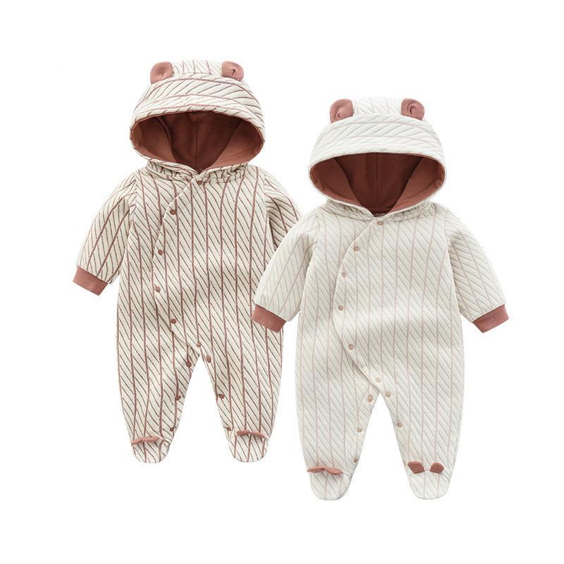 Hooded Long‑Sleeve Jumpsuit with Bear Ears