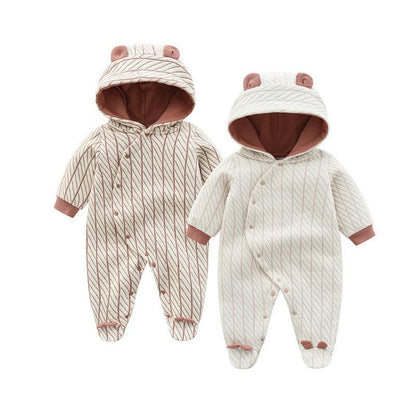 Hooded Long‑Sleeve Jumpsuit with Bear Ears