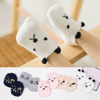 Plush Non-Slip Cartoon Baby Socks