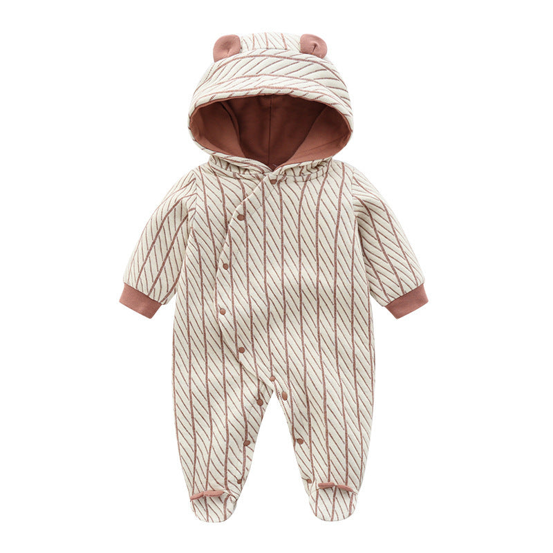 Hooded Long‑Sleeve Jumpsuit with Bear Ears