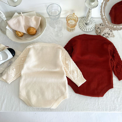 Twist Texture Long-Sleeve Romper