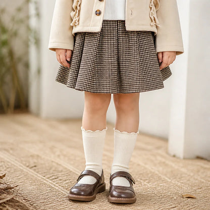 Girls' Clothing Set with Plaid Skirt